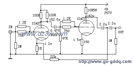 用12AU7做的放大器电路图