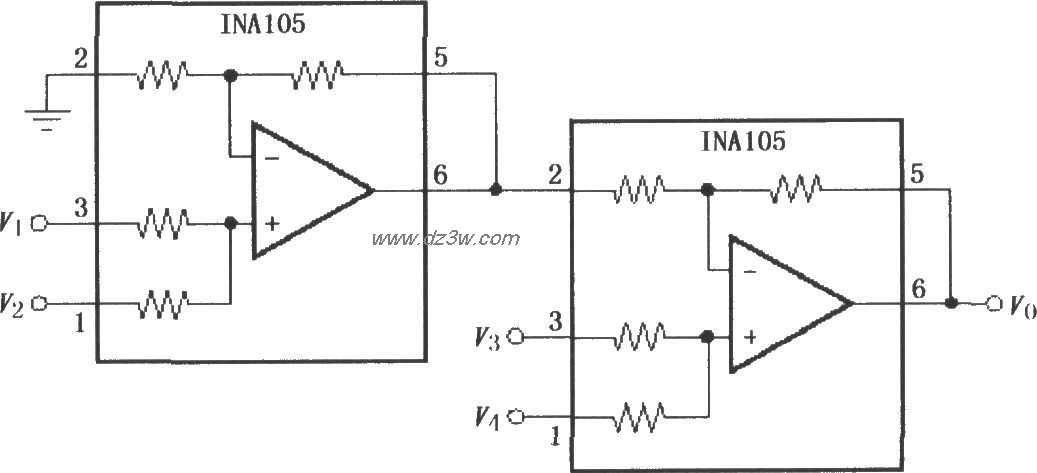 精密加法仪表放大器(INA电路图