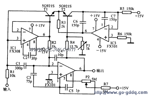 FX308,FX101组成的高速对电路图