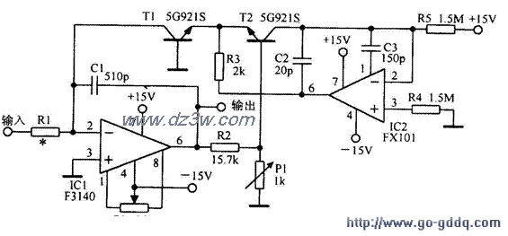 F3140应用电路:具有温度电路图