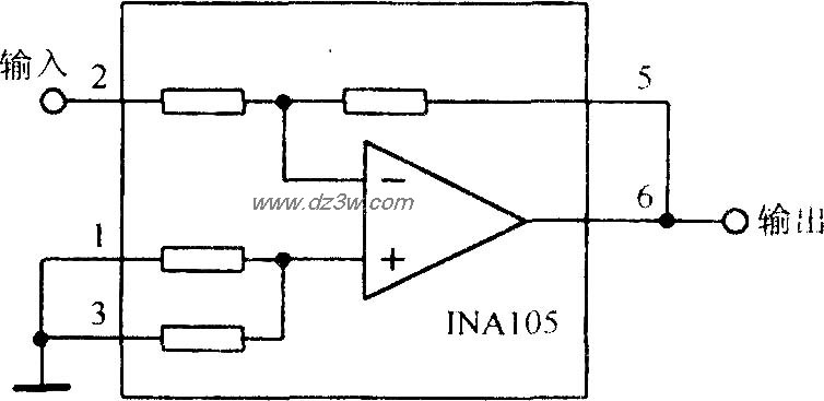 精密单位增益反相放大电电路图