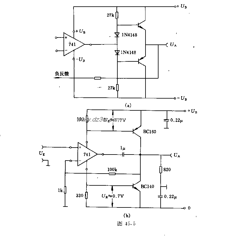 运算放大器输出功率放大电路图