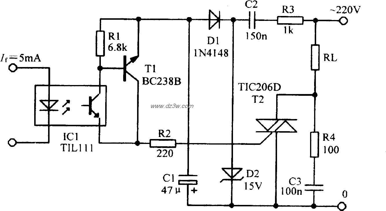 可控硅驱动放大电路电路图
