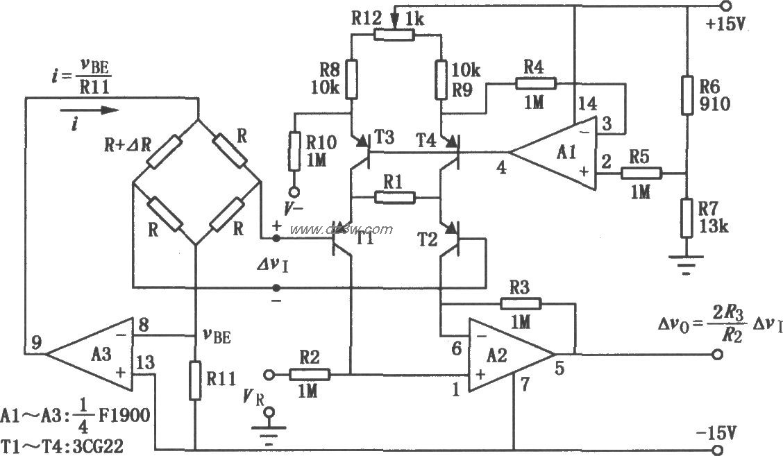 电桥放大电路(F1900)电路图