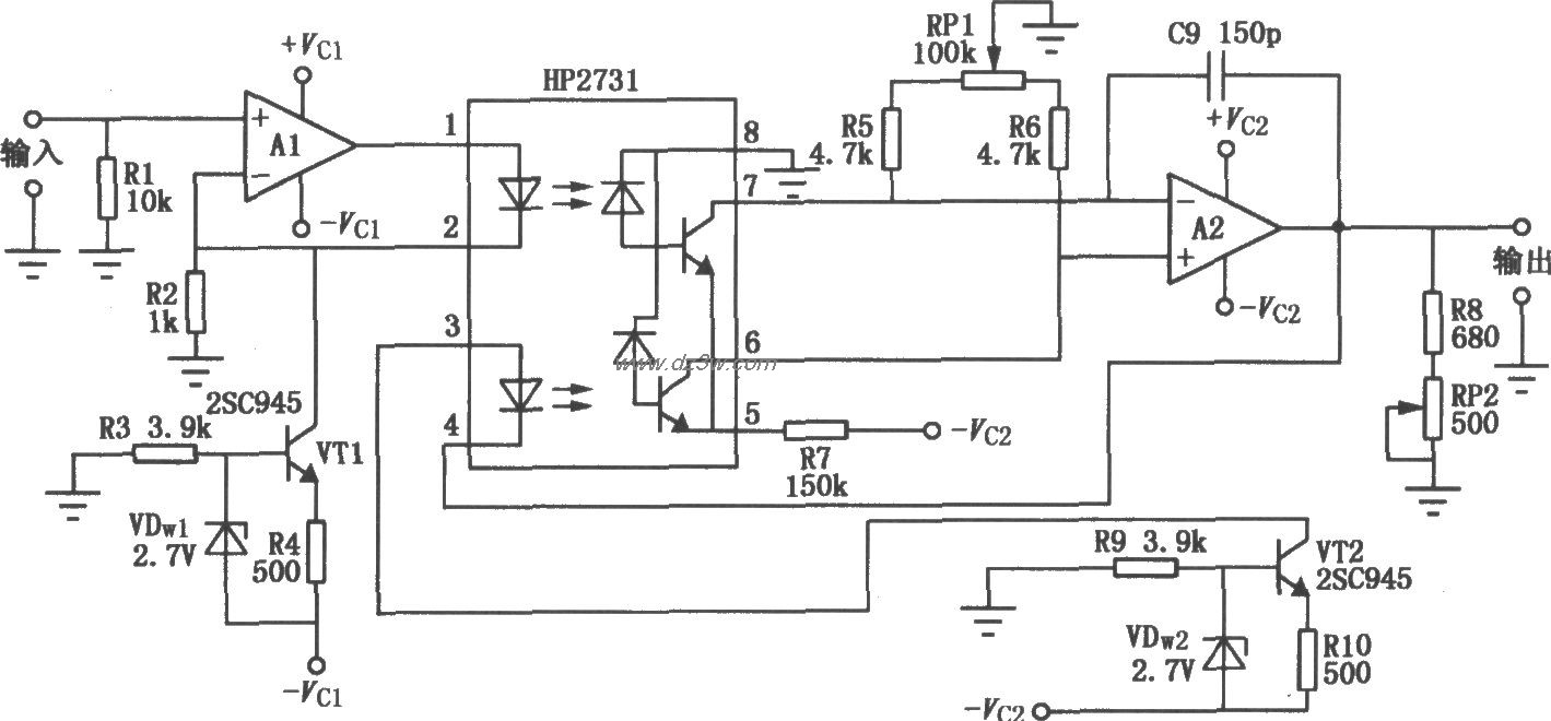 直流伺服隔离放大电路电路图