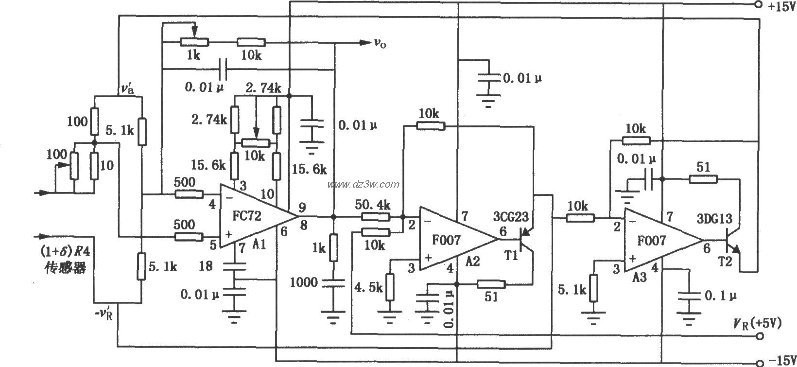 F007组成的高精度线性放电路图