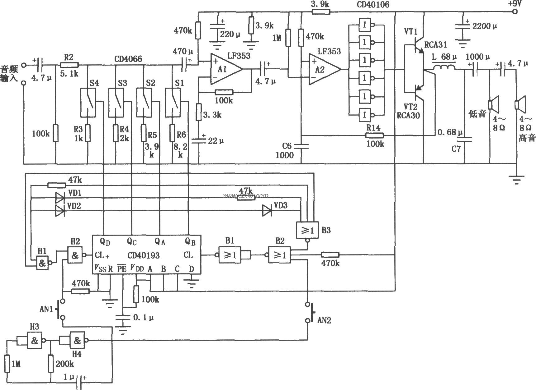 准数字放大电路电路图