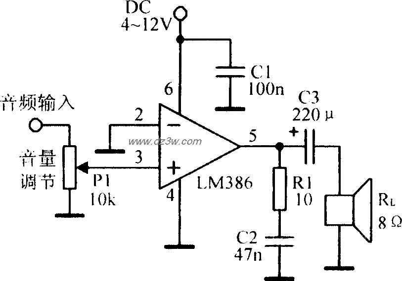 LM386典型应用电路电路图