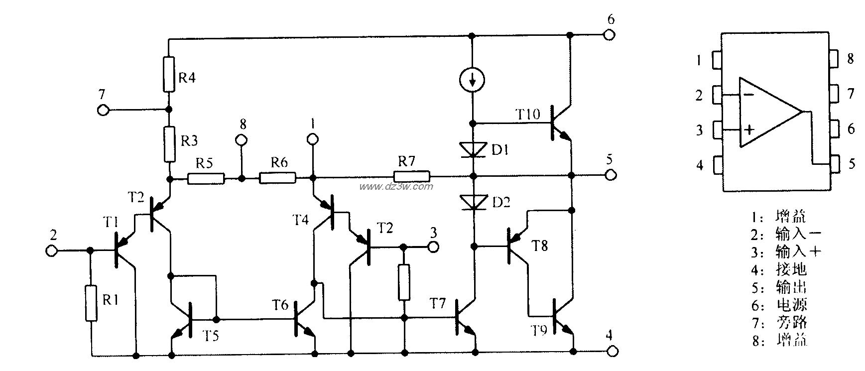 通用功率放大电路LM386等电路图