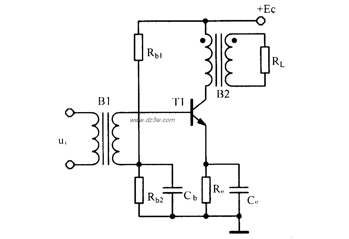 变压器输出的功率放大电电路图