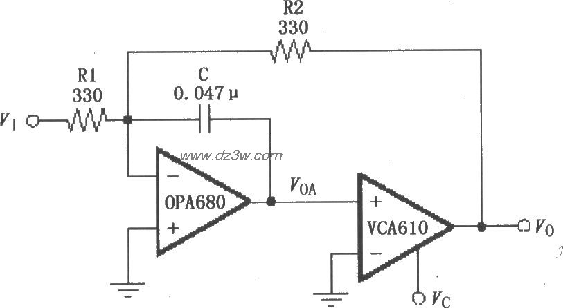 电压控制低通滤波电路(V电路图