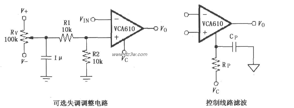 可选失调电压调整和控制电路图