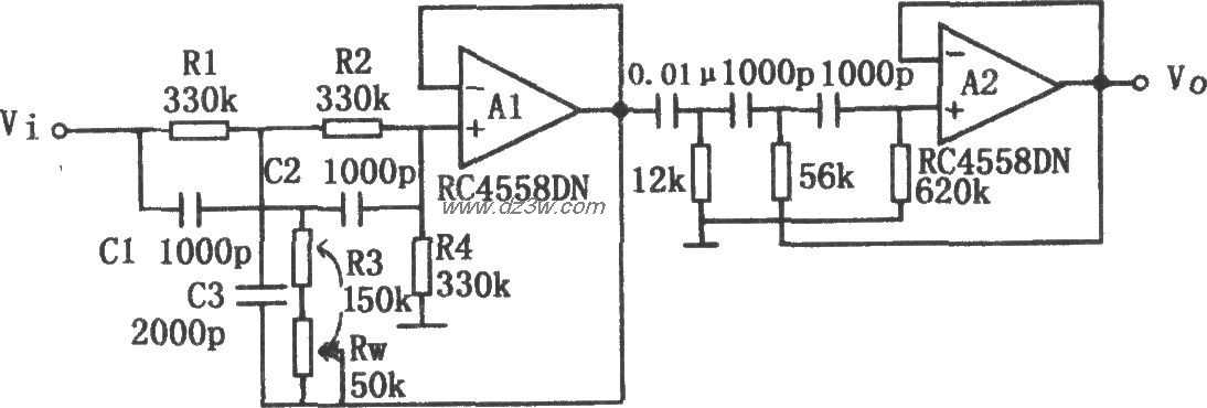 具有锐截止特性的有源高电路图