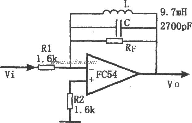 有源窄带滤波器(FC54)电路图
