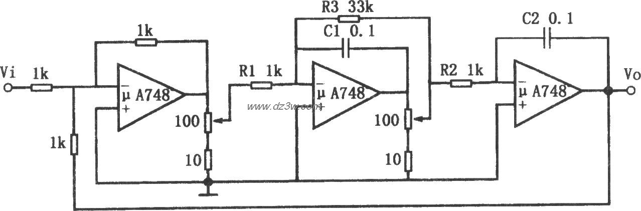 频率可调的带通滤波器(μ电路图