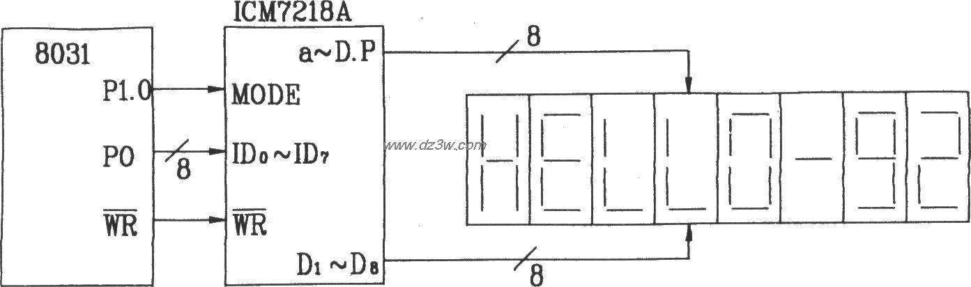 ICM7218A构成的8位LED动电路图