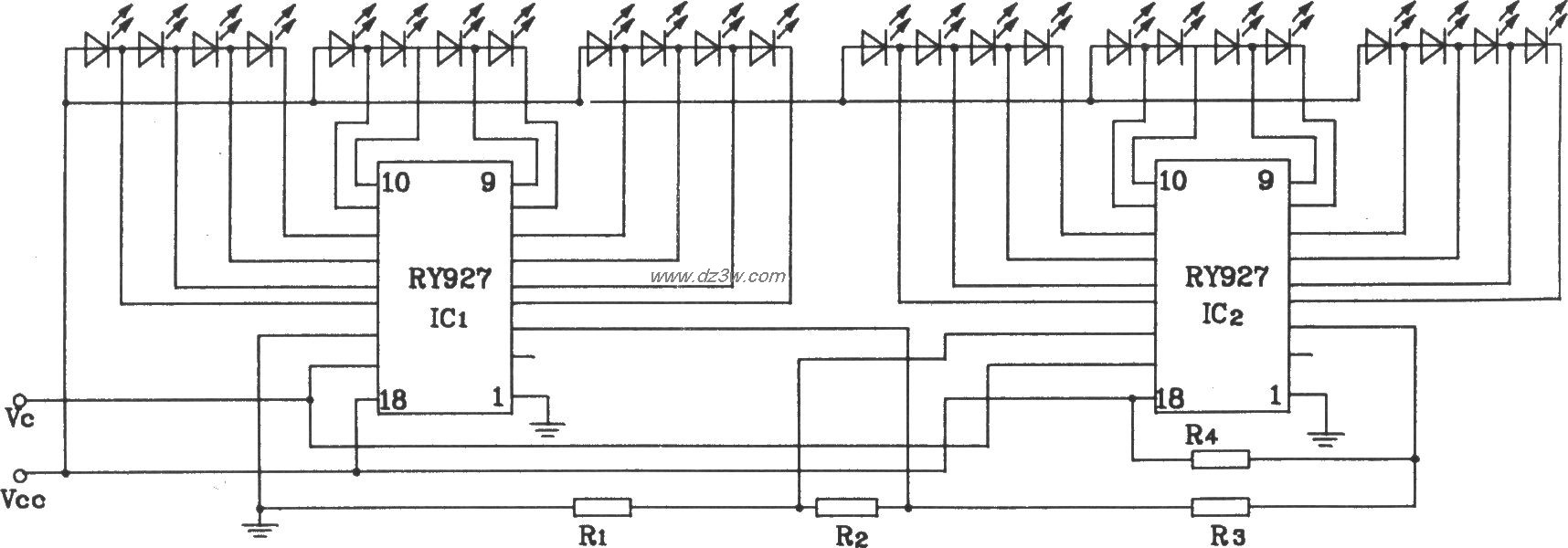 两只RY927联级应用电路电路图