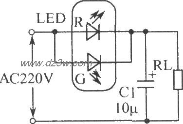 LED半波整流电路电路图