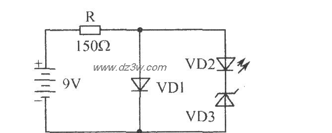 双发光二极管交替闪烁器电路图