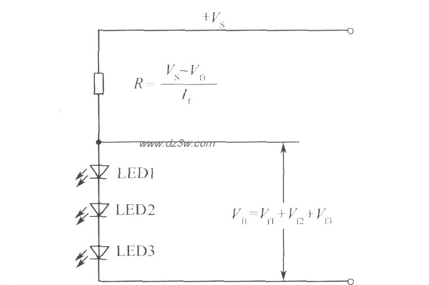多只LED的驱动电路电路图