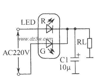 LED全波整流电路电路图