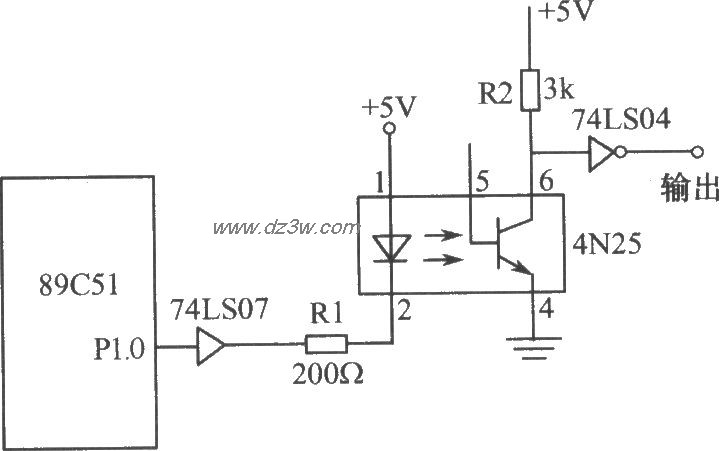 光电耦合器组成的接口电电路图