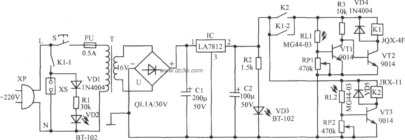 光电控制电器插座电路电路图