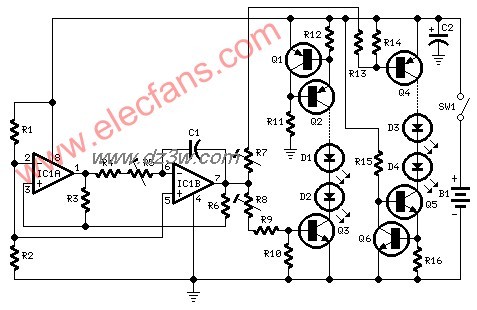 衰落发光二极管电路电路图