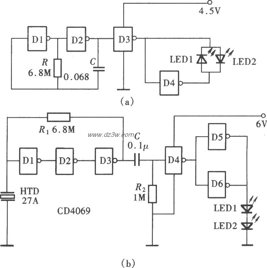 电子闪光胸花电路电路图