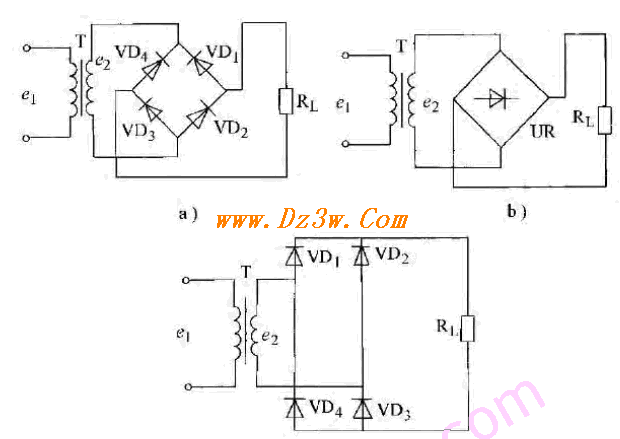单相桥式整流电路电路图