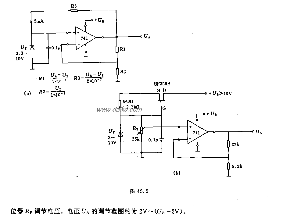 稳压用运算放大器基本电电路图