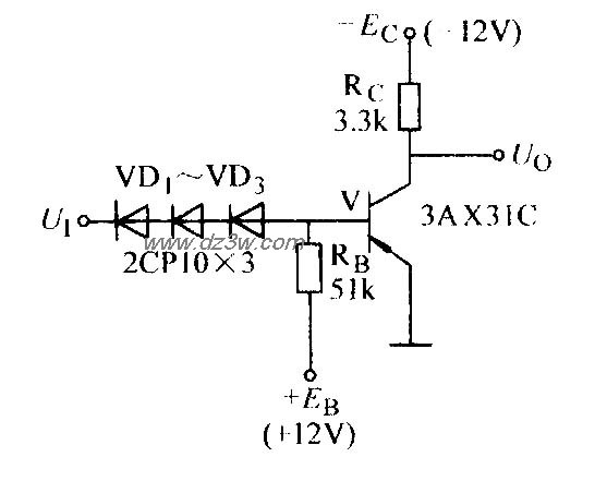 普通二极管门限非门电路电路图
