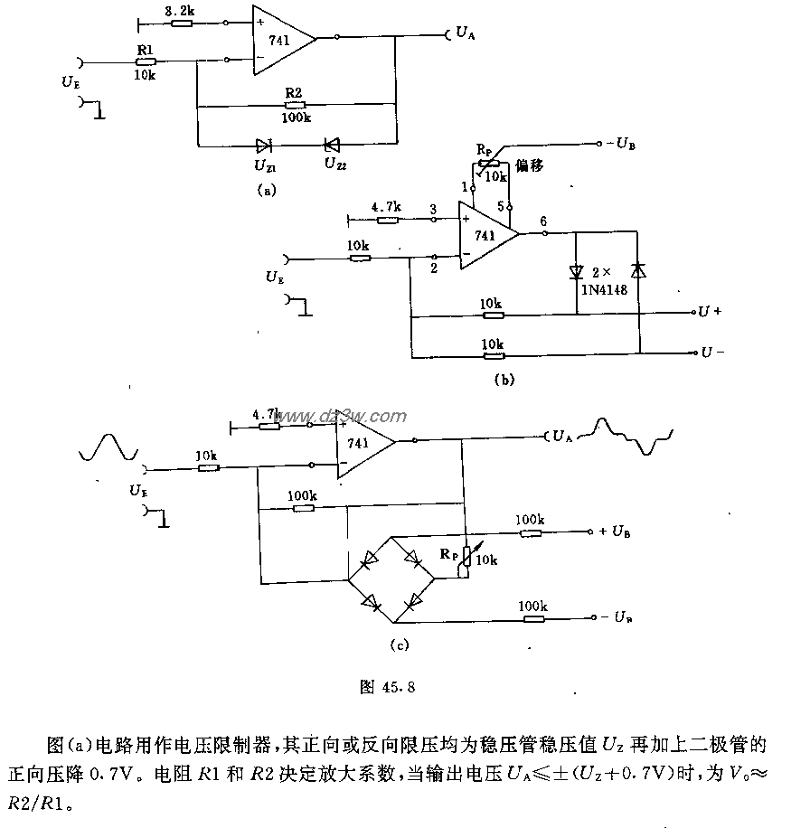 采用运算放大器的限制器电路图