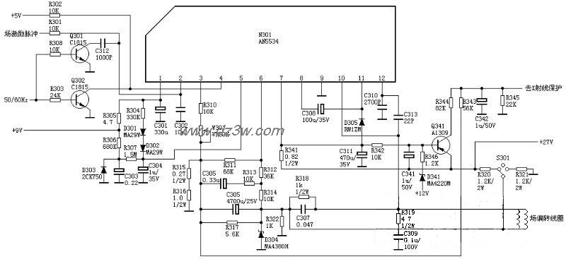 场输出电路:AN5534电路图