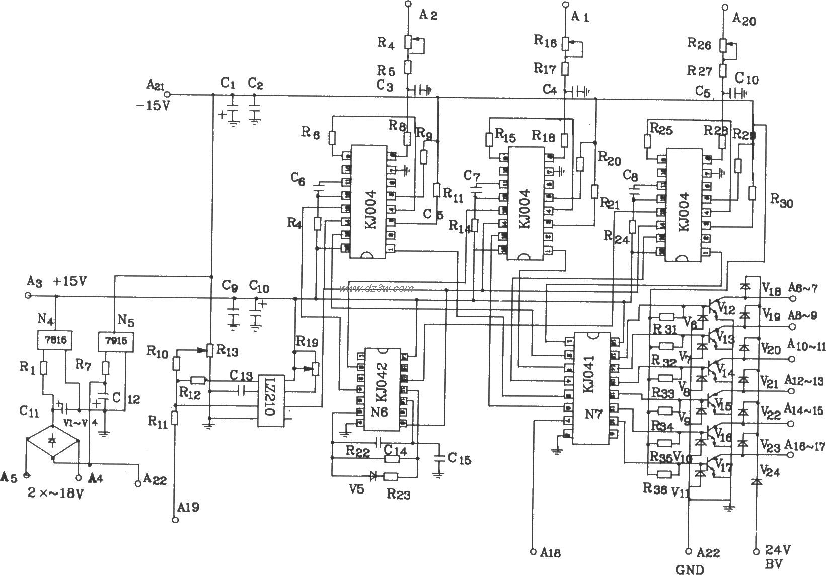 可控硅三相过零触发控制电路图
