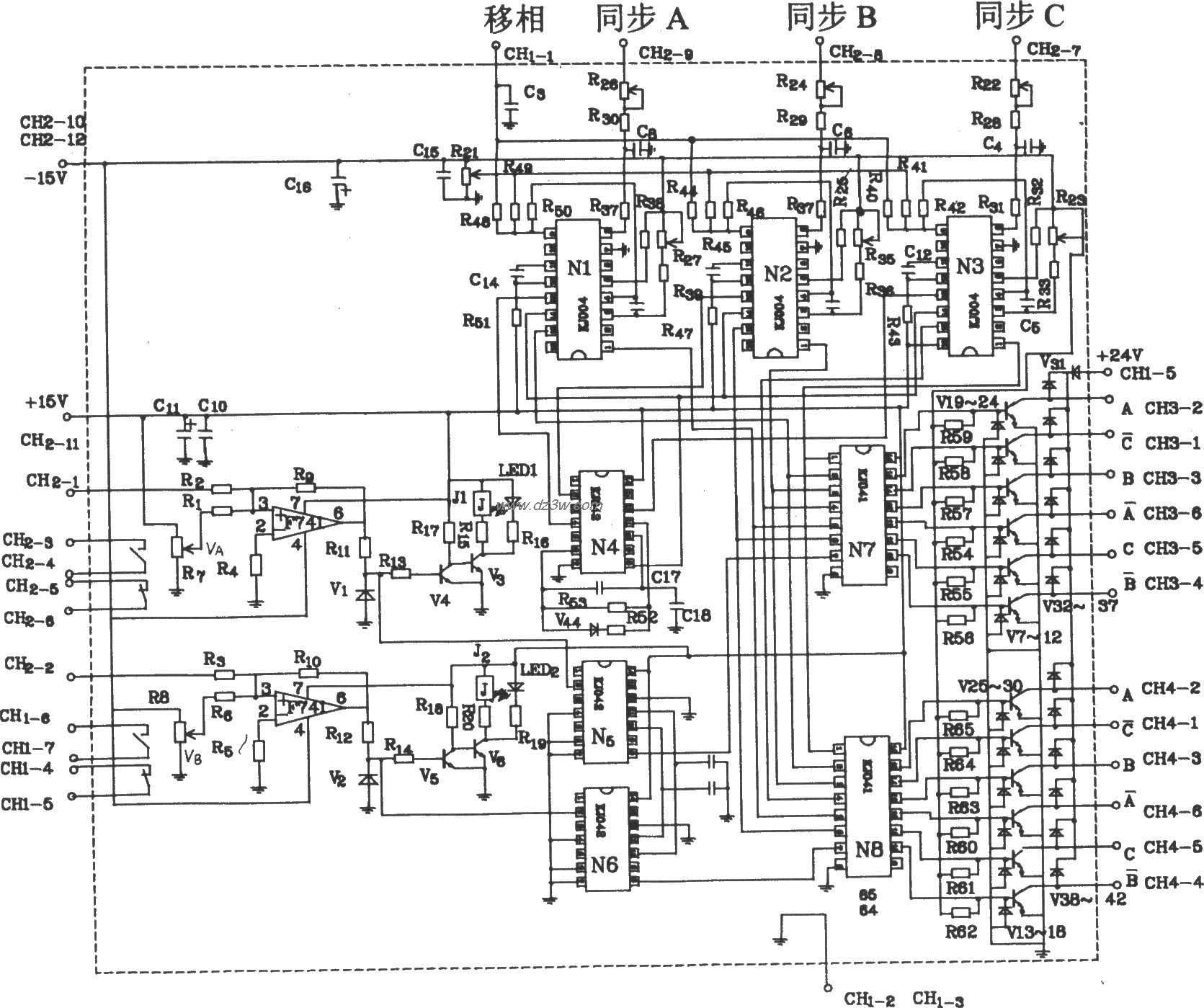 KJZ12可控硅控制电原理图电路图