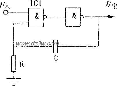 与非门组成的宽延时触发电路图