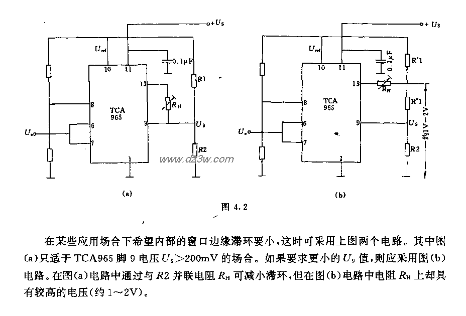 具有小滞环的窗口鉴别器电路图