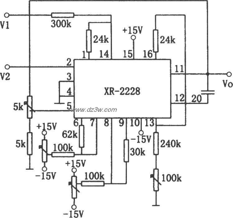 除法电路4(XR-2228)电路图