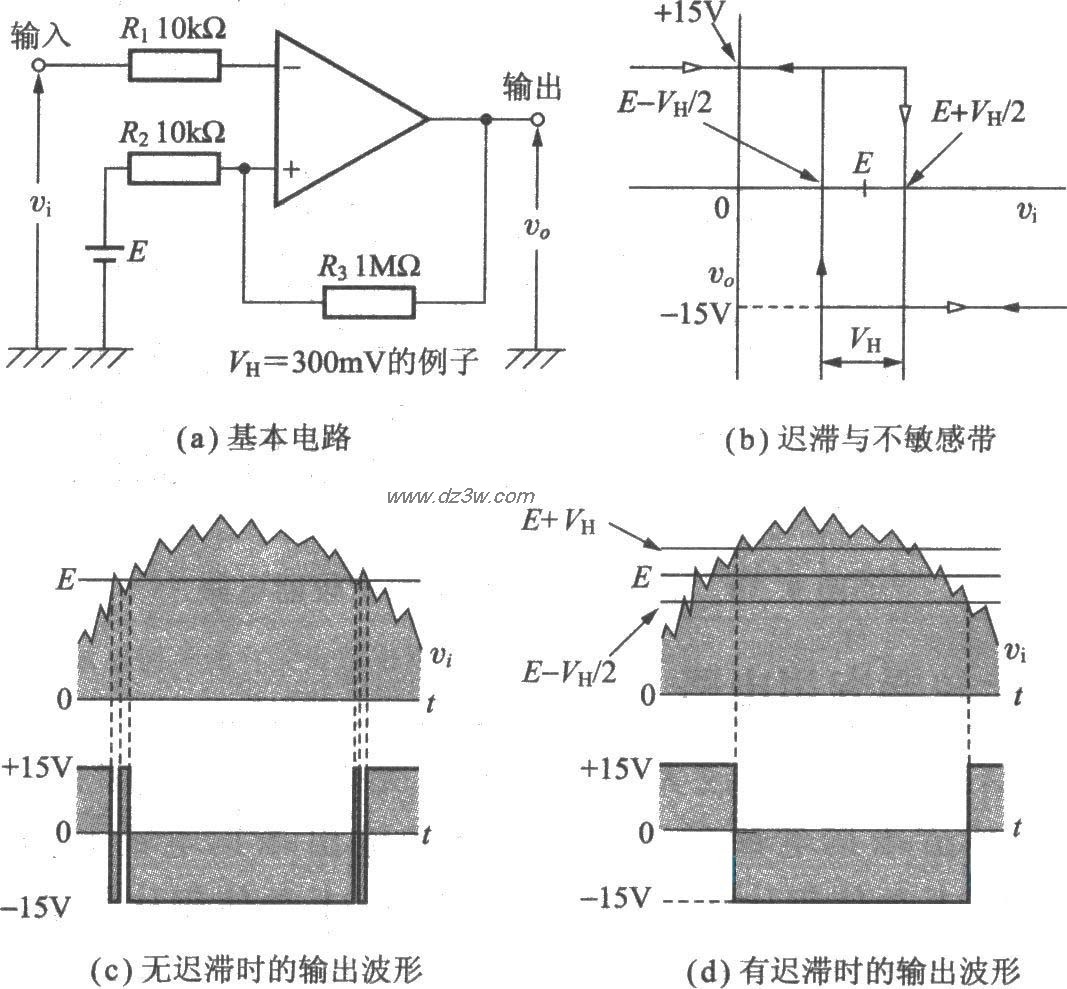 具有迟滞特性的比较器电电路图