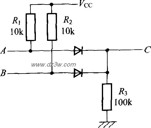 用二极管和电阻构成的OR电路图
