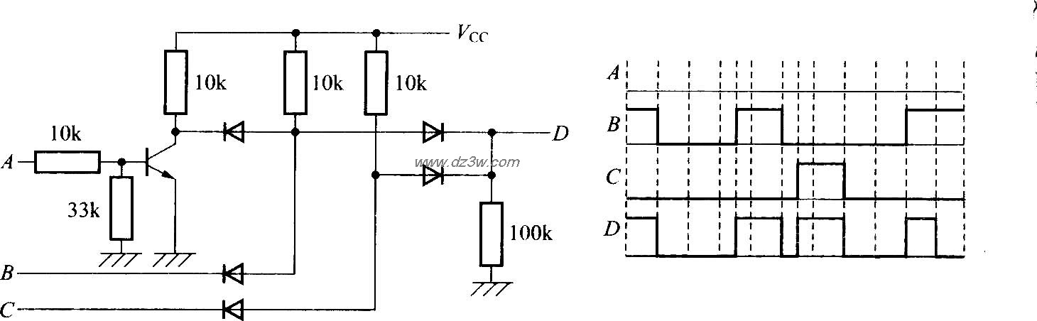 用二极管和晶体管构成的电路图