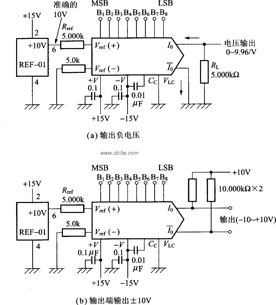 由电流输出型D／A转换变电路图
