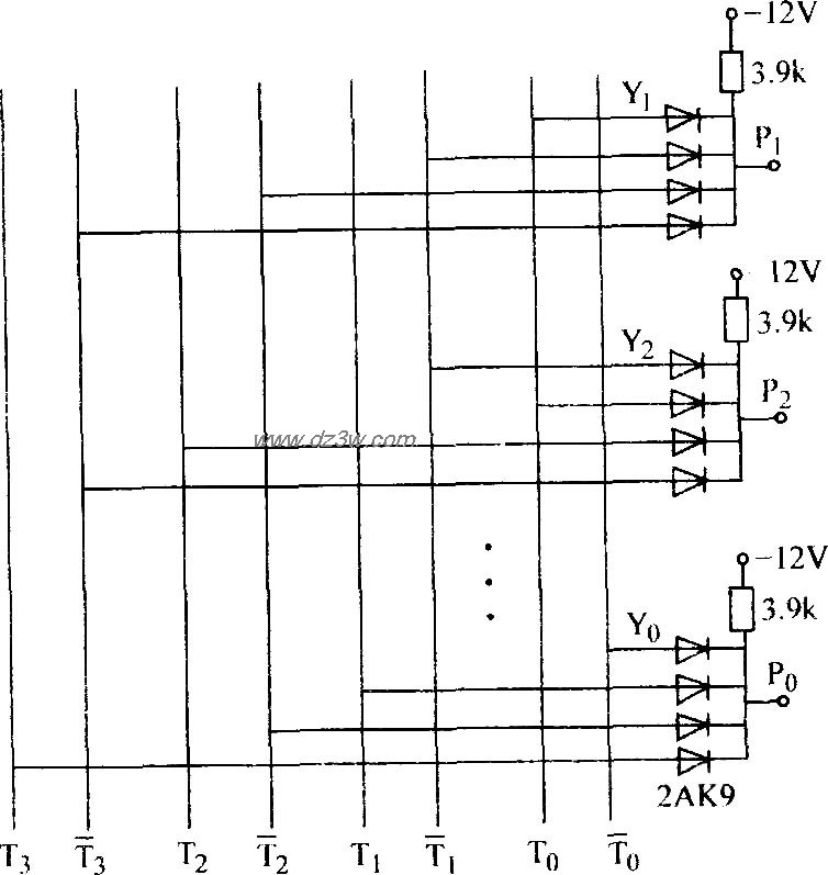二极管与门译码电路(1)电路图