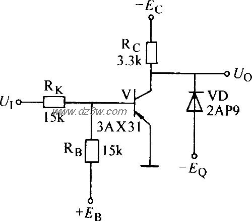 输出有钳位二极管的非门电路图