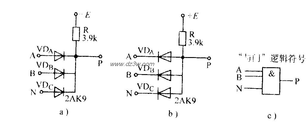 二极管与门电路电路图
