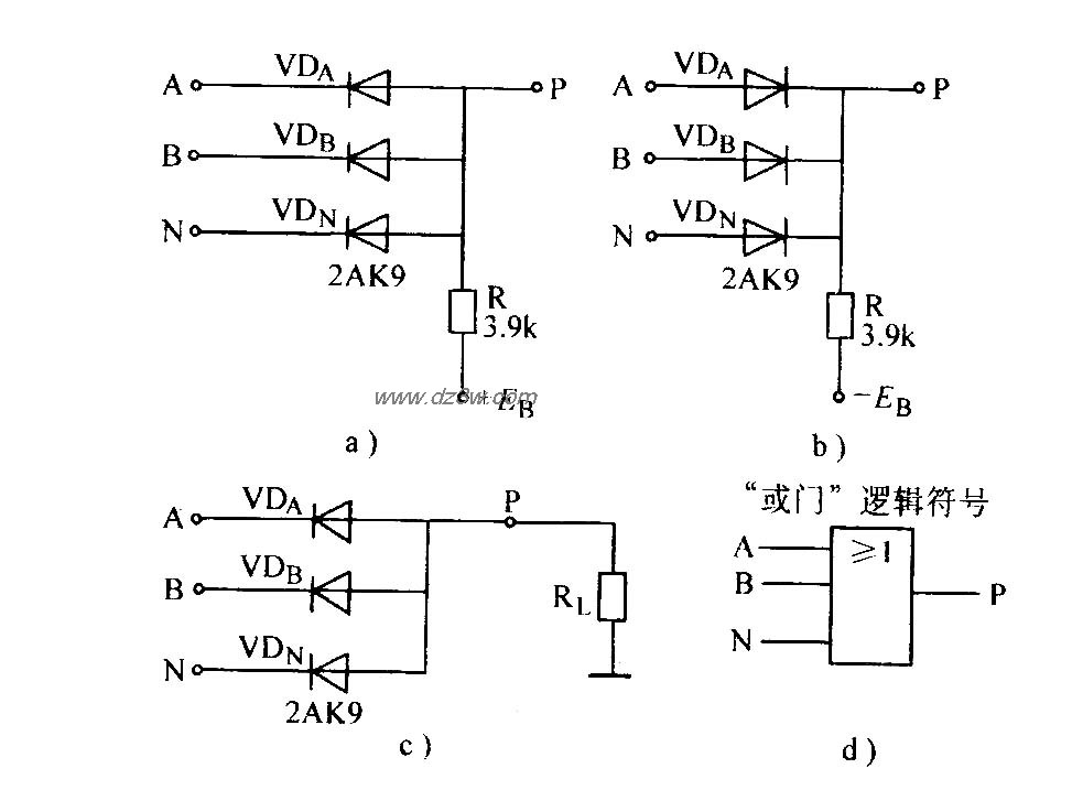 二极管或门电路电路图