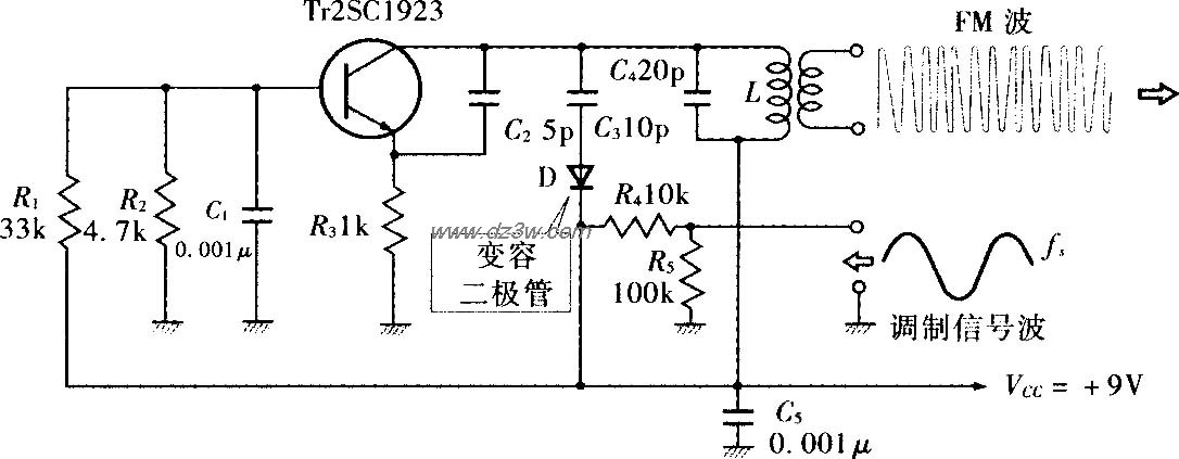 由变容二极管构成的直接电路图