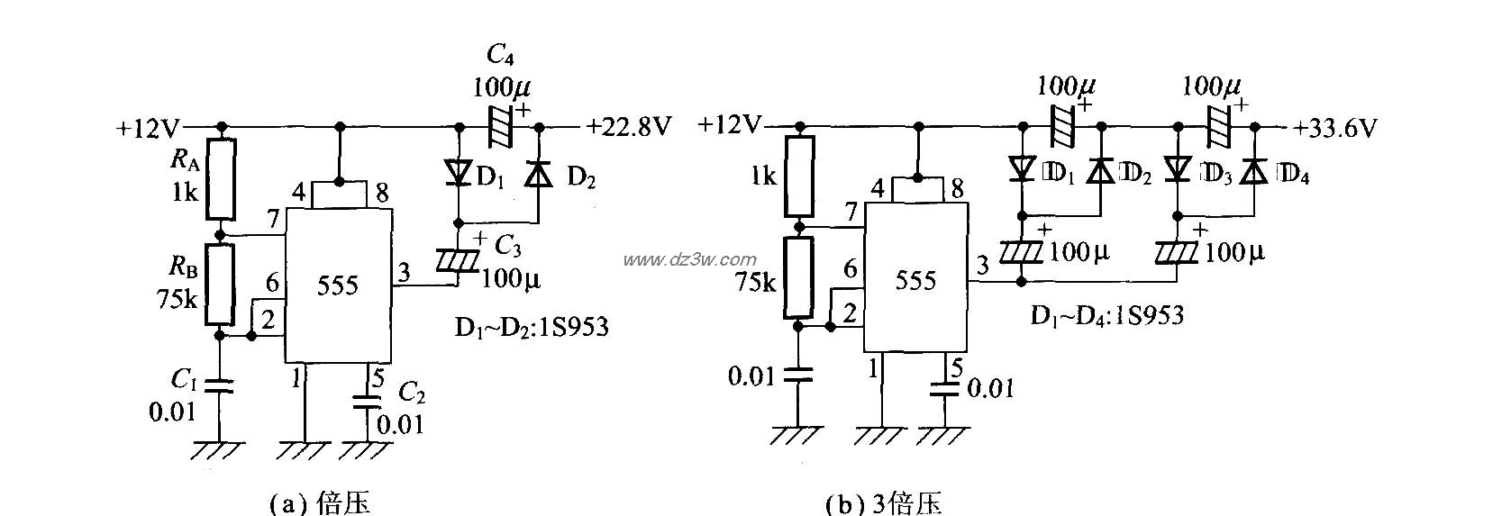使用Timer IC的升压电路电路图