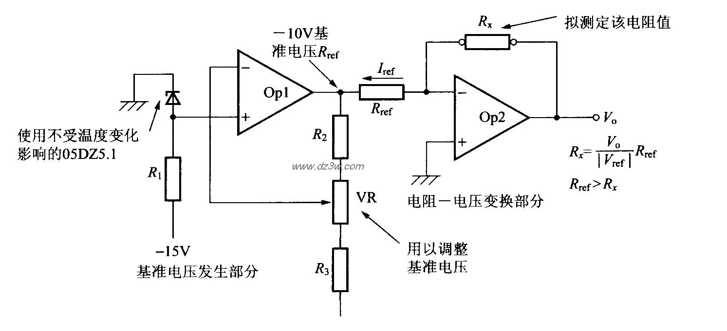 电阻-电压转换电路图